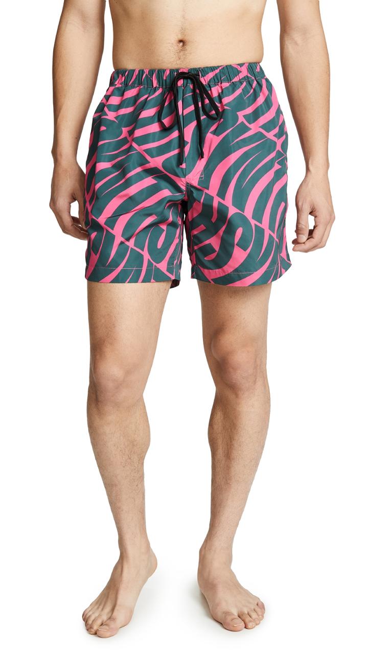 Double Rainbouu Synth Uuave Swim Shorts