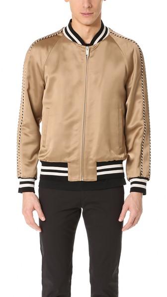 Marc Jacobs Satin Piped Bomber Jacket
