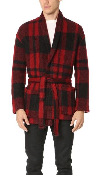 Tomorrowland Fluffy Check Shawl Cardigan