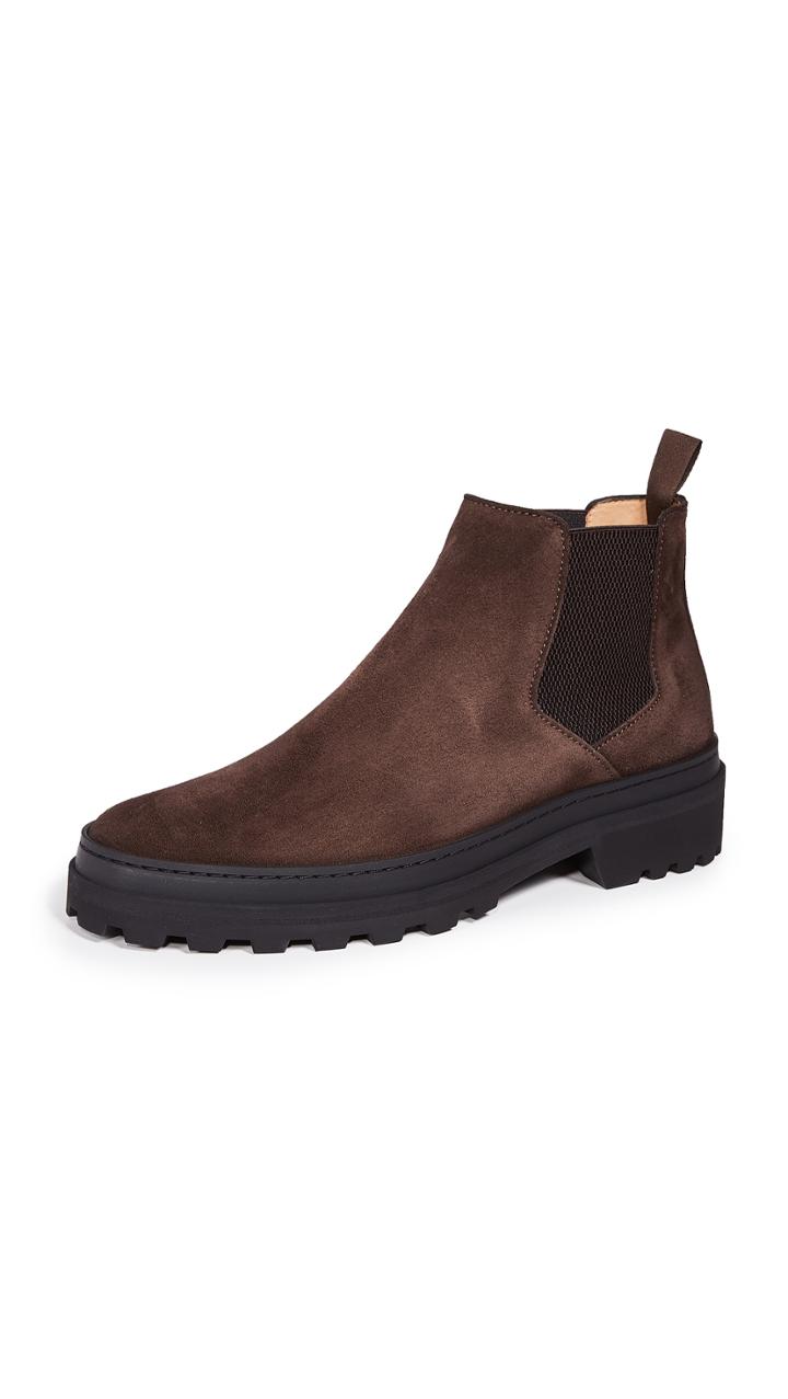A P C Marcus Lug Sole Suede Boots