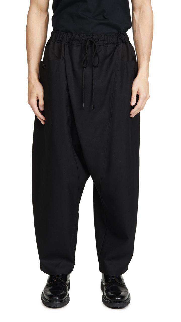 Monitaly Wool Gabardine Drop Rise Trousers