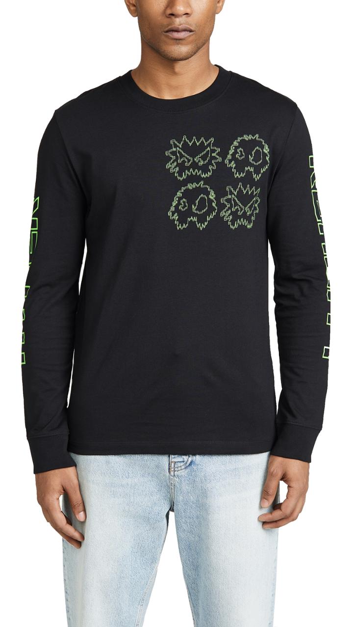 Mcq Alexander Mcqueen Long Sleeve Crew Neck Monster Tee