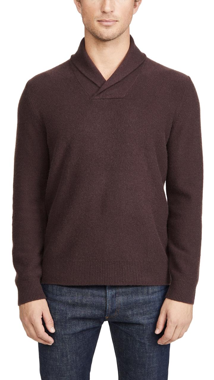 Vince Shawl Long Sleeve Popover Cashmere Sweater