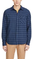 Save Khaki Long Sleeve Plaid Flannel Work Shirt