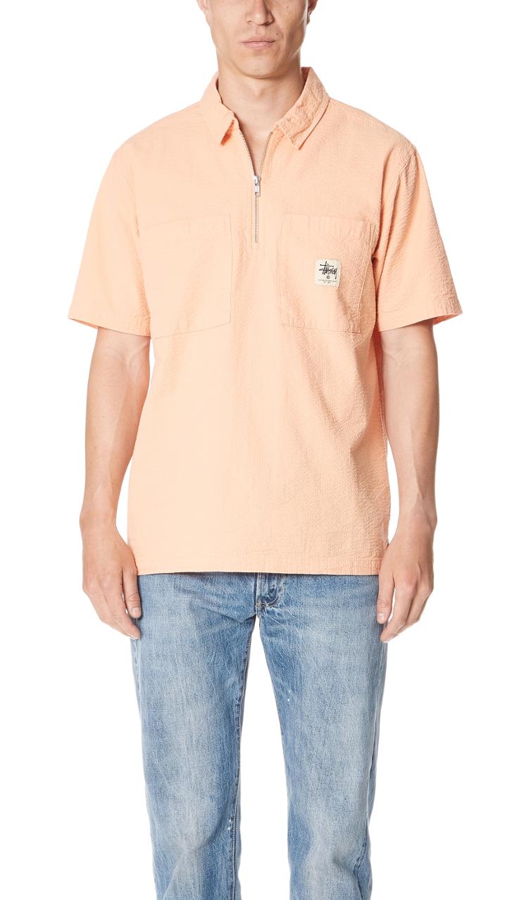 Stussy Half Zip Seersucker Shirt
