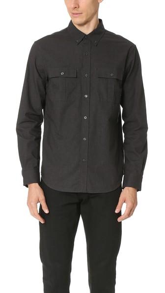Club Monaco Slim Mini Collar Jaspe Shirt