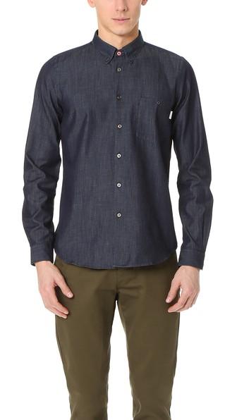 Ps By Paul Smith Long Sleeve Tailored Fit Denim Shirt