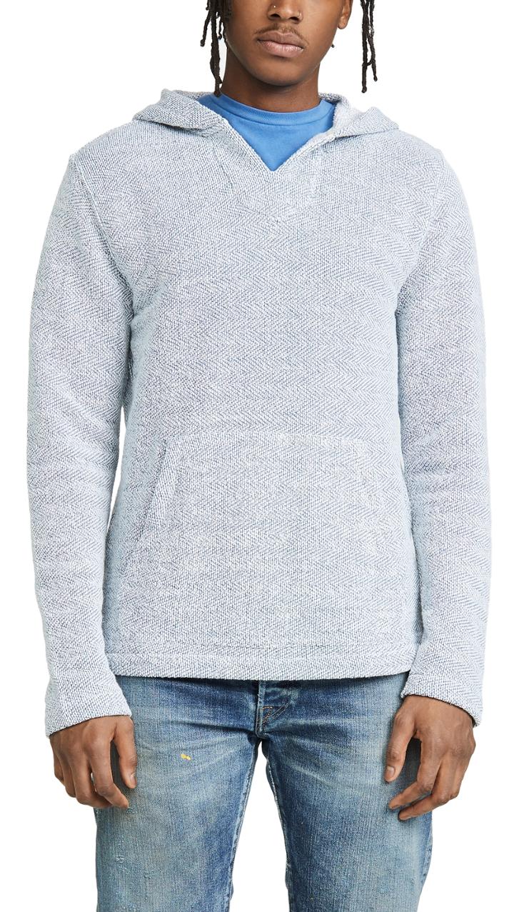 Faherty Backloop Jacquard Baja Poncho Hoodie