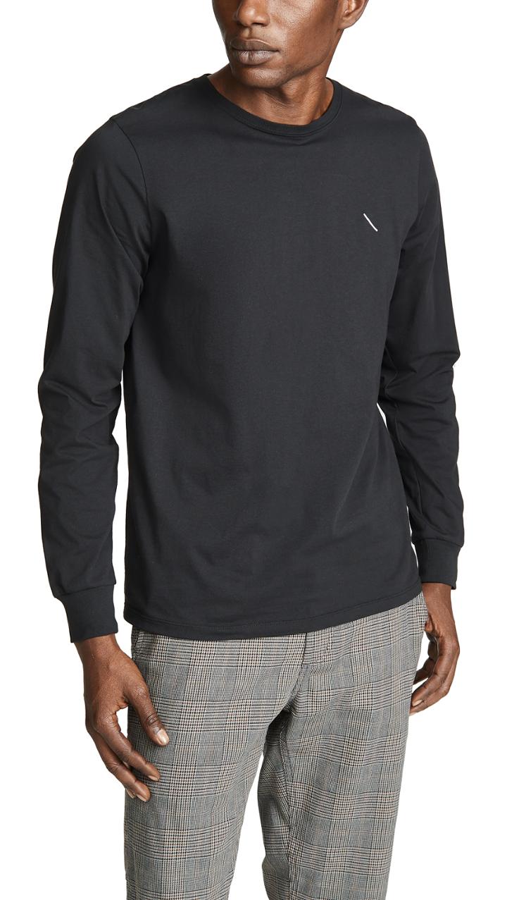 Saturdays Nyc Slash Embroidered Long Sleeve Tee