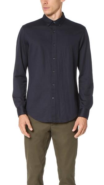 Club Monaco Long Sleeve Knit Shirt