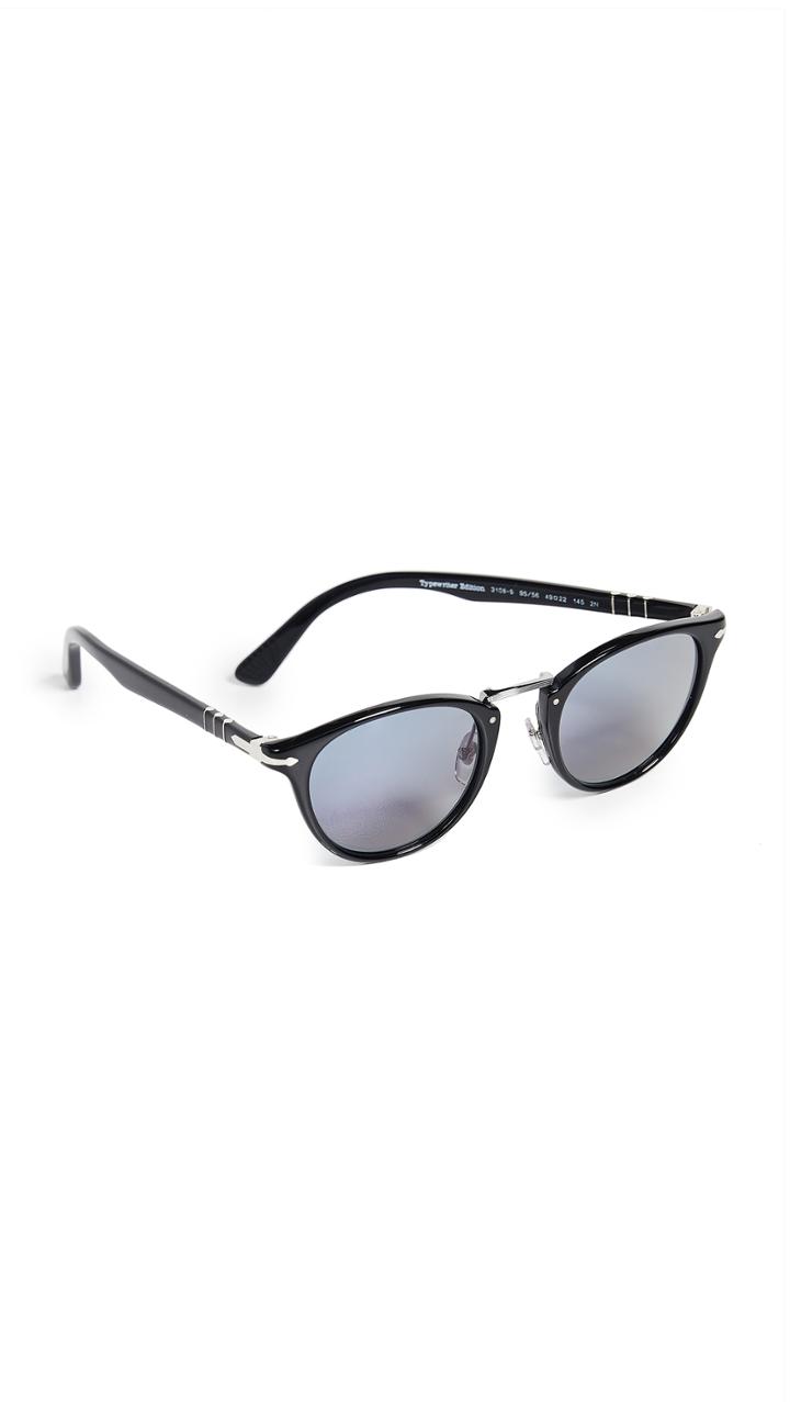 Persol Round Blue Lens Sunglasses