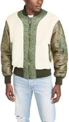 Moschino Shearling Paneled Bomber Jacket