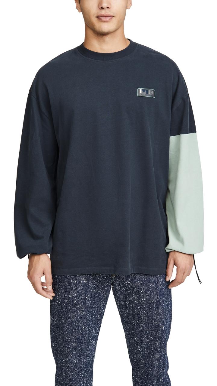 Maison Kitsune Long Sleeve Colorblock Oversized T Shirt