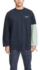 Maison Kitsune Long Sleeve Colorblock Oversized T Shirt