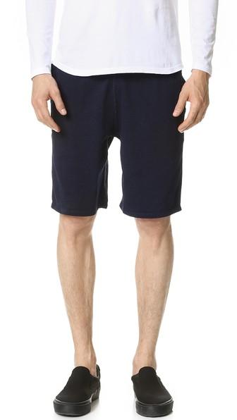 Reigning Champ Indigo Sweatshorts With Zip Back Pocket