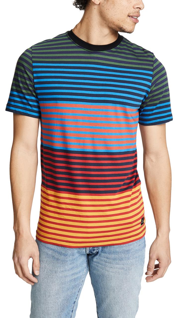 Ps By Paul Smith Multi Stripe Tee
