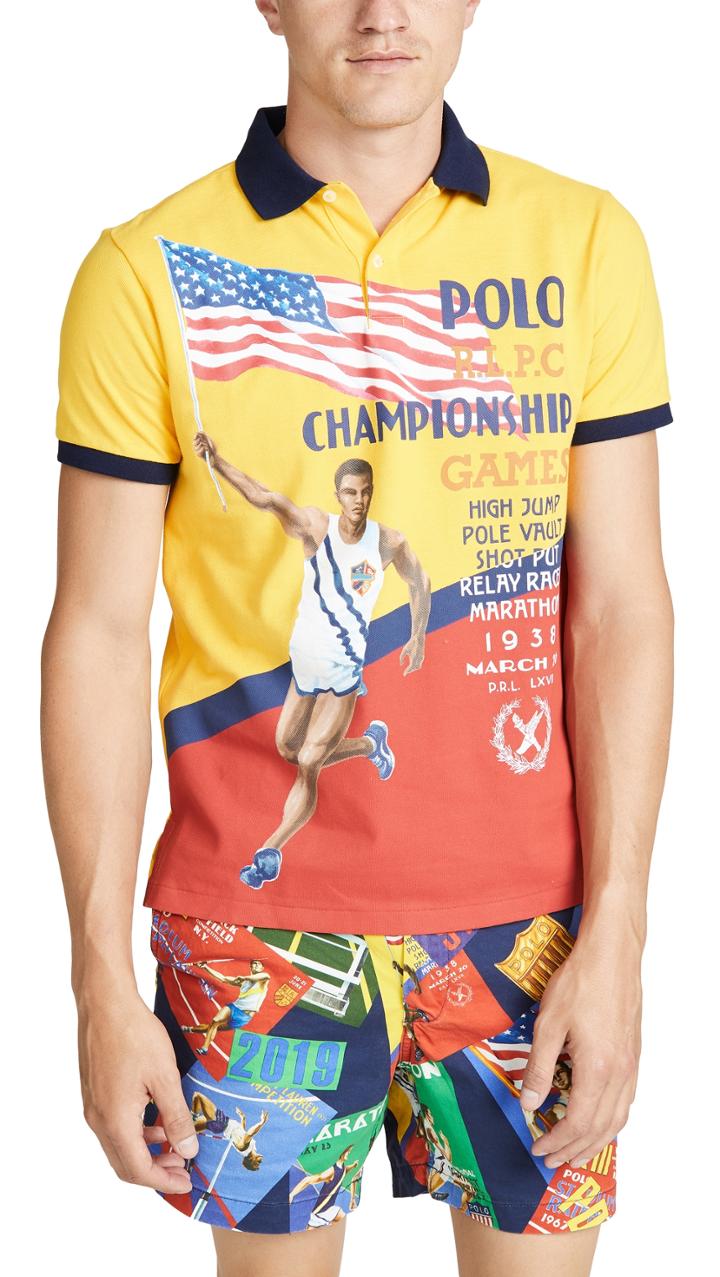 Polo Ralph Lauren Chariots Print Polo Shirt
