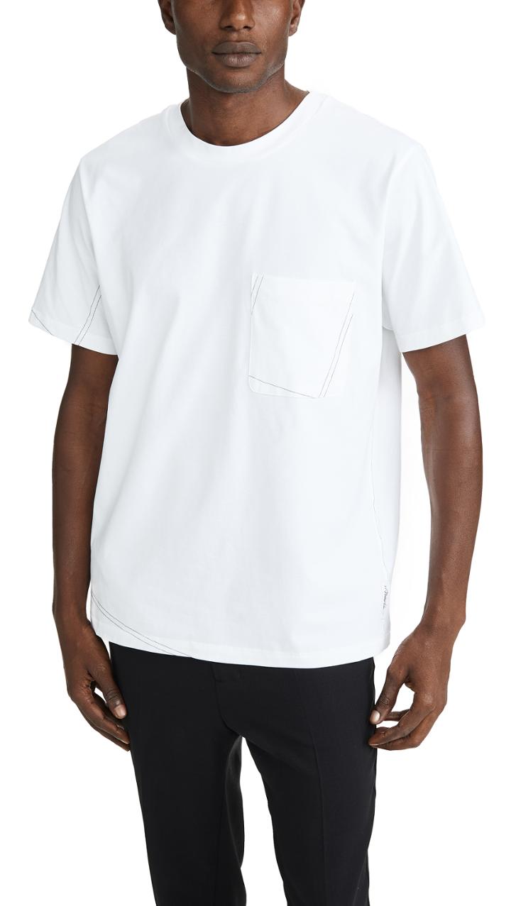 3 1 Phillip Lim Short Sleeve Contrast Topstitch Tee