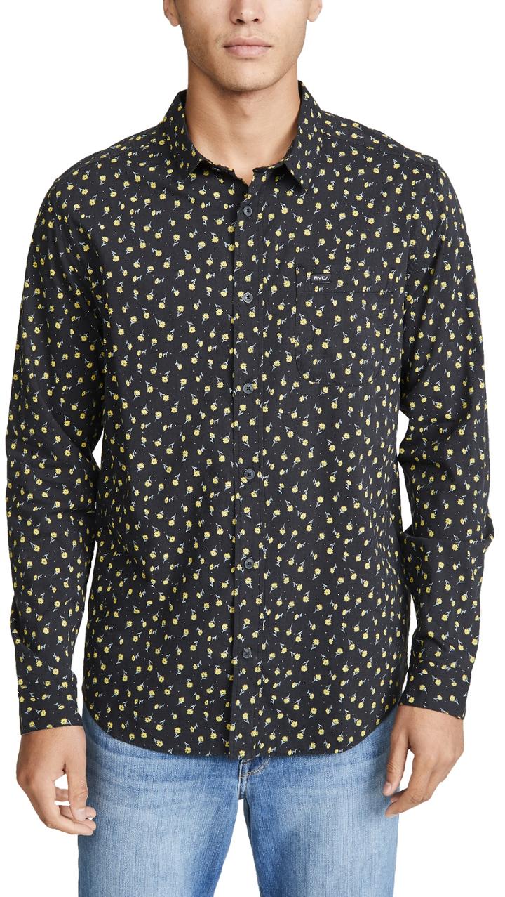 Rvca Prelude Floral Button Down Shirt