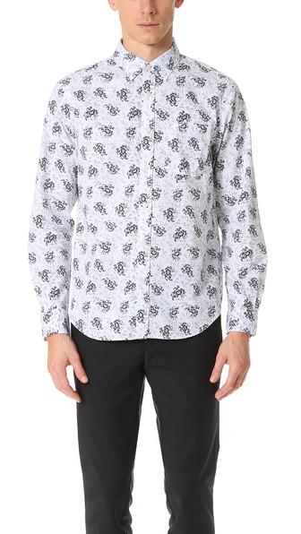 Club Monaco Slim Button Down Floral Shirt