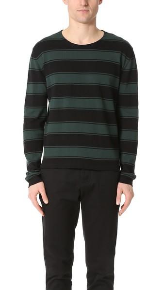 Ami Striped Crew Neck Sweater