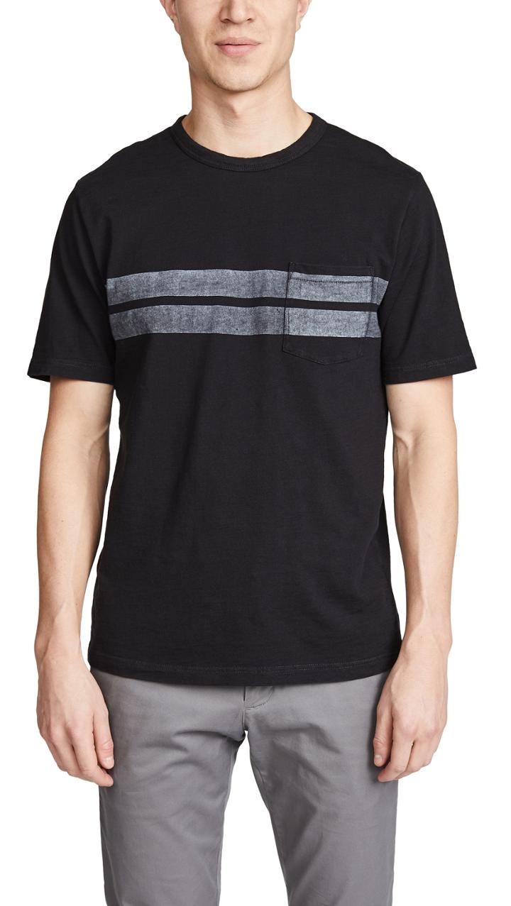 Faherty Twin Stripe Pocket T Shirt