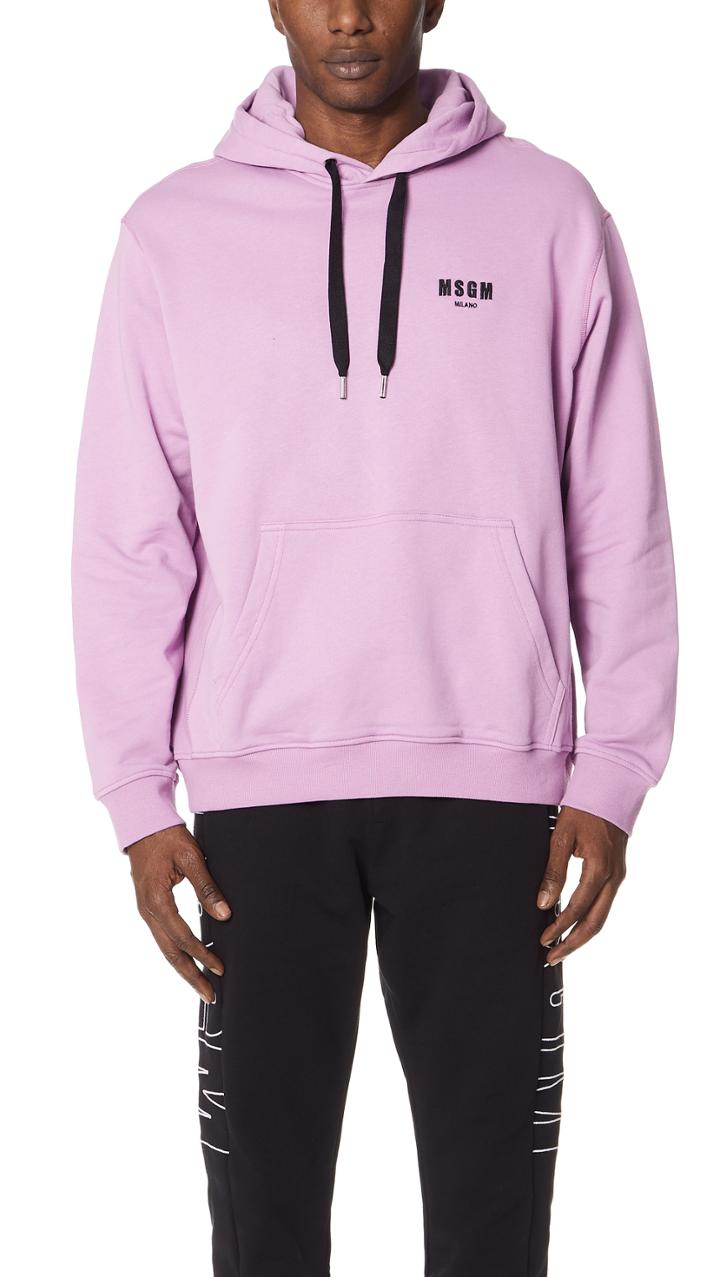 Msgm Chest Logo Hoodie