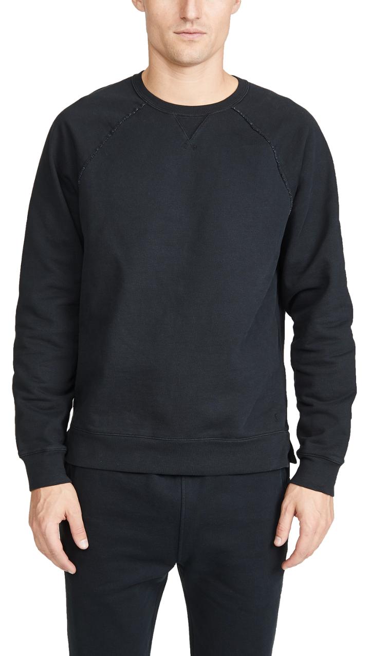 Frame Raw Edge Crew Neck Sweatshirt