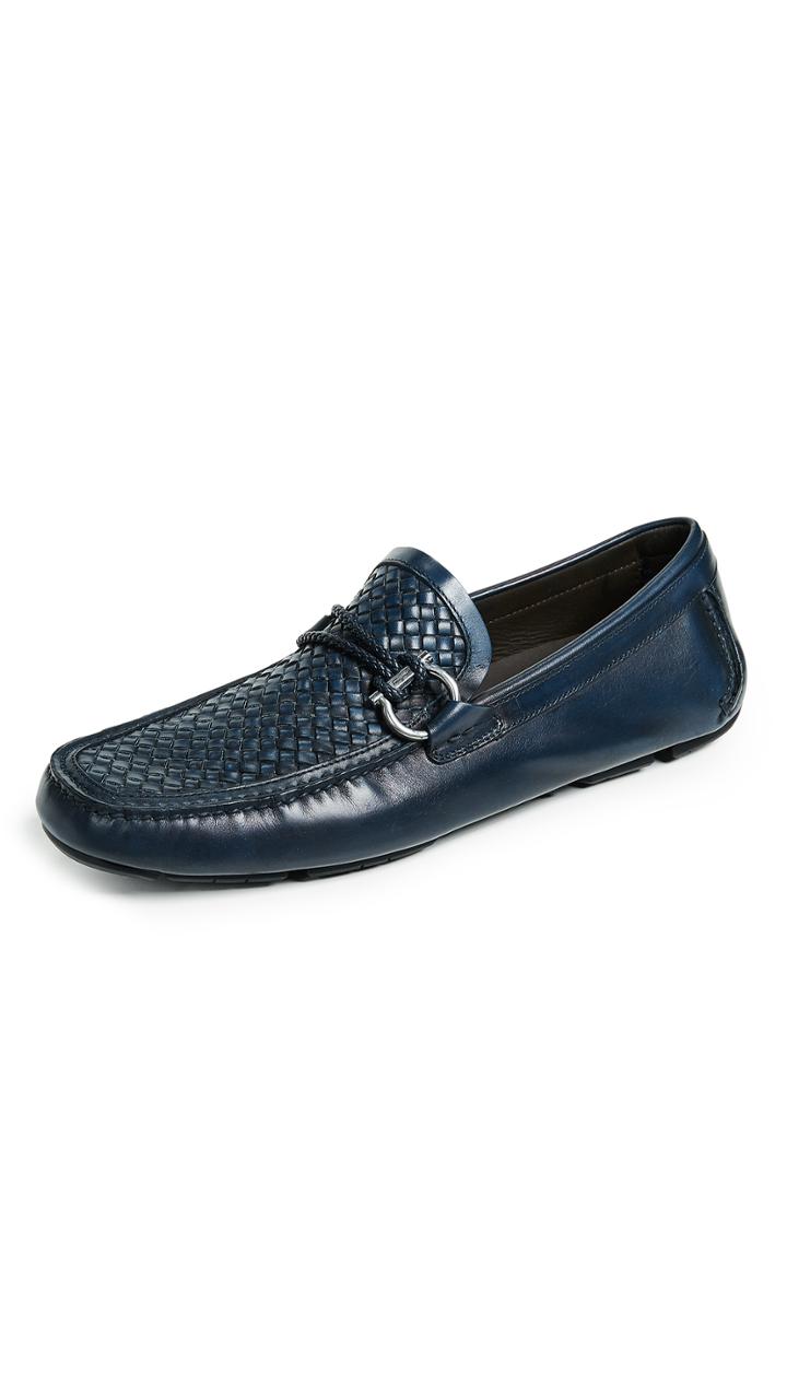 Salvatore Ferragamo Front Side Bit Woven Loafers