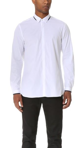 The Kooples Hidden Placket Poplin Shirt