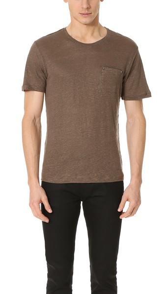 The Kooples Linen Tee With Skull Detail