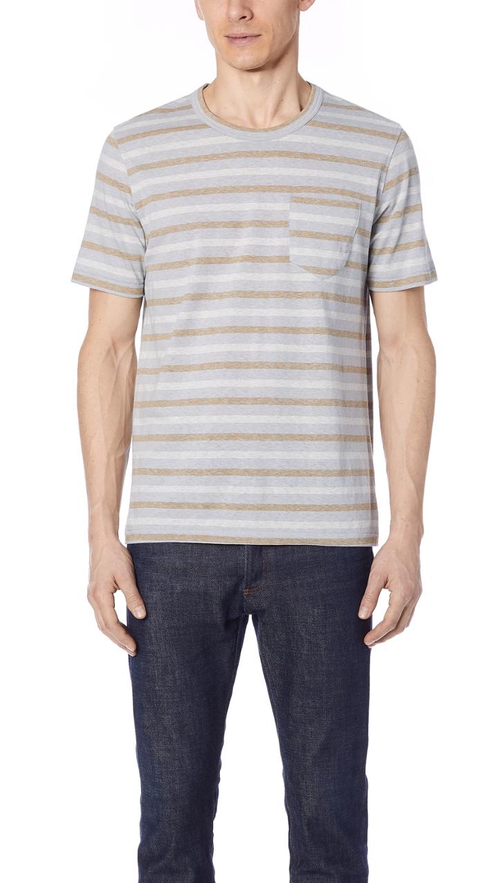 Billy Reid Short Sleeve Striped Tee