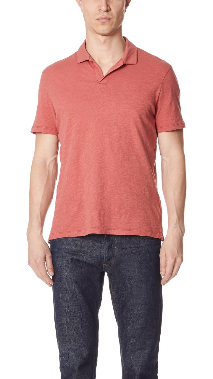 Club Monaco Slub Johnny Collar Polo Shirt