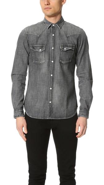 The Kooples Used Effect Denim Shirt