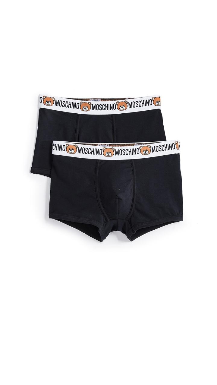 Moschino Jersey Stretch Bear 2 Pack Trunks
