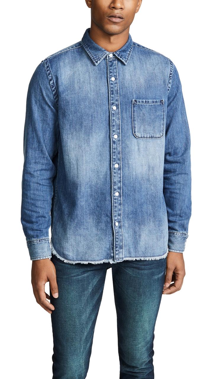 Frame Raw Edge Denim Shirt