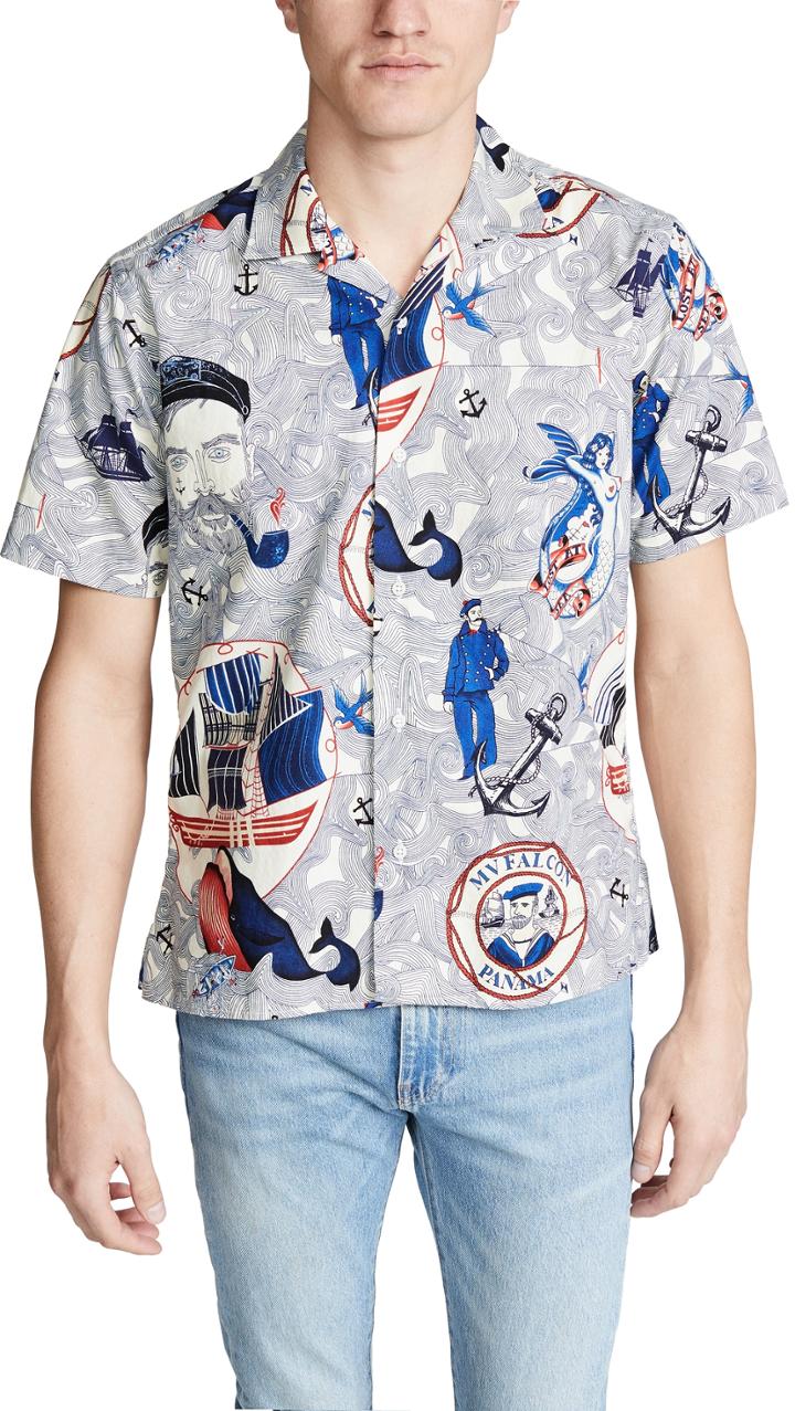 Gitman Vintage Ss Bd Sailor Shirt Camp Collar