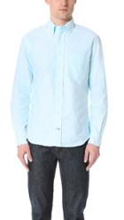 Gitman Vintage Long Sleeve Teal Stripe Oxford Shirt