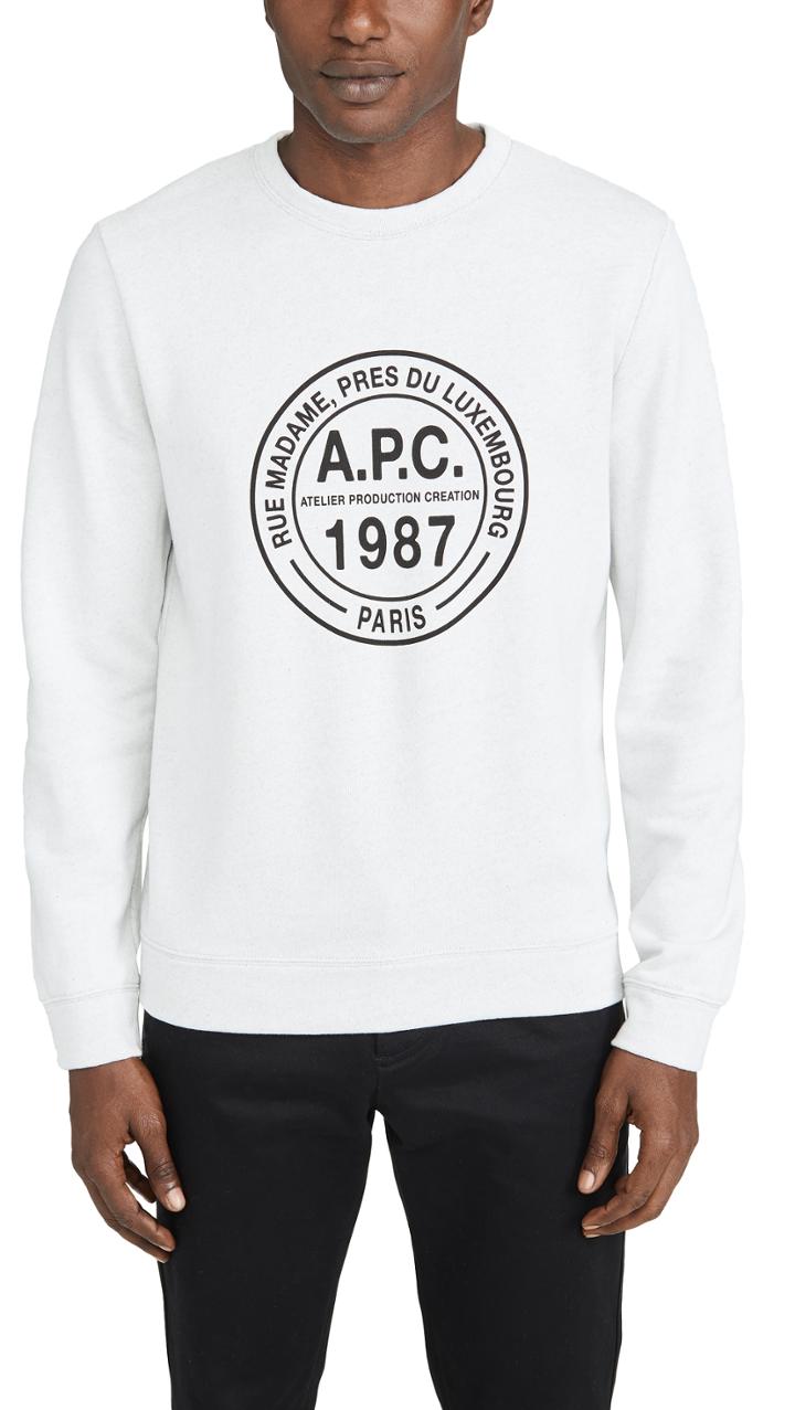 A P C Long Sleeve Crew Neck Elvis Sweatshirt