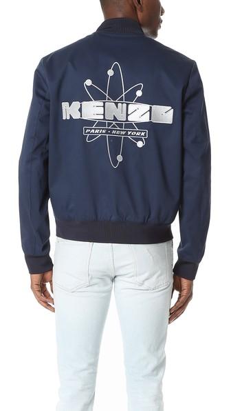 Kenzo Cotton Gabardine Bomber With Logo
