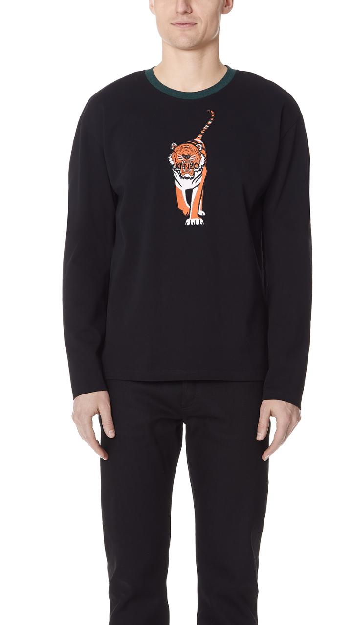 Kenzo Walking Tiger Long Sleeve Top