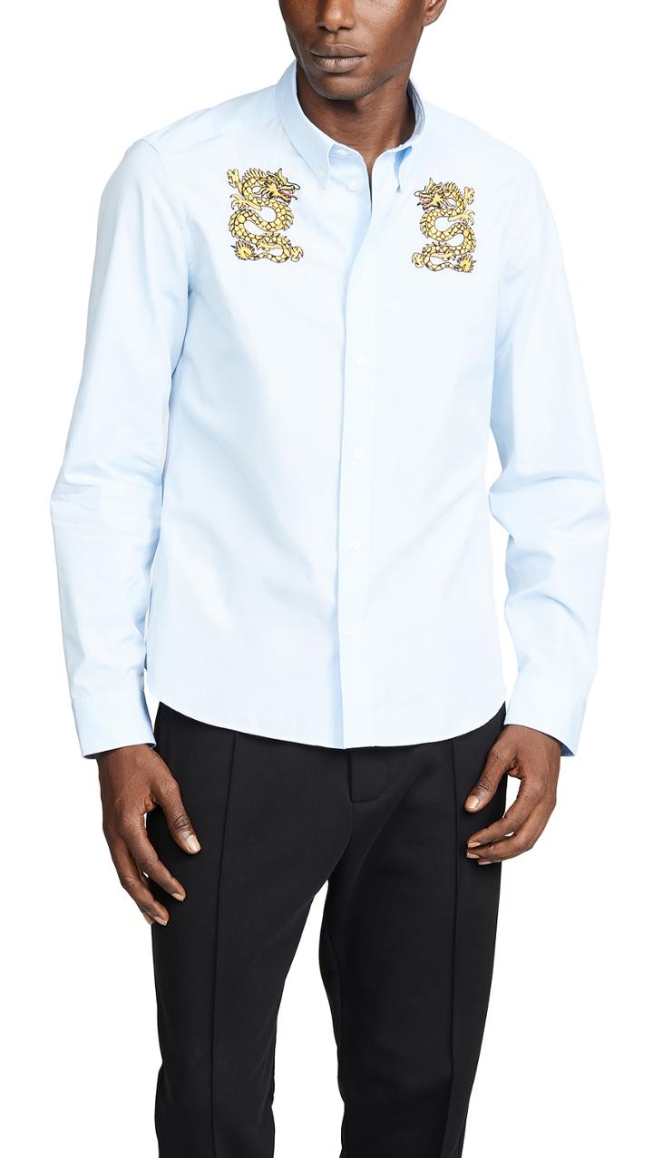 Kenzo Slim Fit Shirt With Dragons