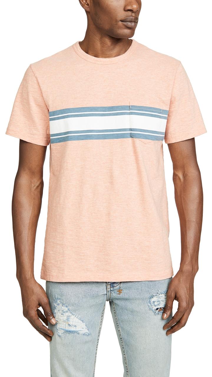 Faherty Surf Stripe Pocket T Shirt