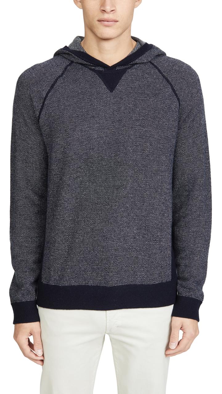 Vince Long Sleeve Birdseye Pullover Cashmere Hoodie