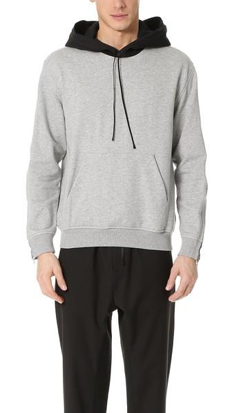 3 1 Phillip Lim Contrast Hood Sweatshirt With Zipper