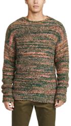 Our Legacy Popover Roundneck Red Green Smudge Fair Isle