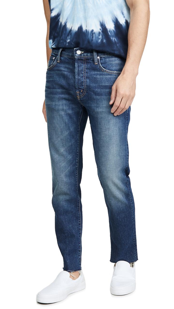 Mother The Chase Ankle Fray Jeans In Dirty Harry Wash