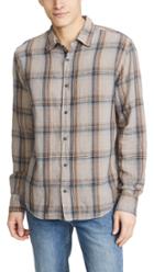 Save Khaki Cotton Linen Madras Easy Shirt