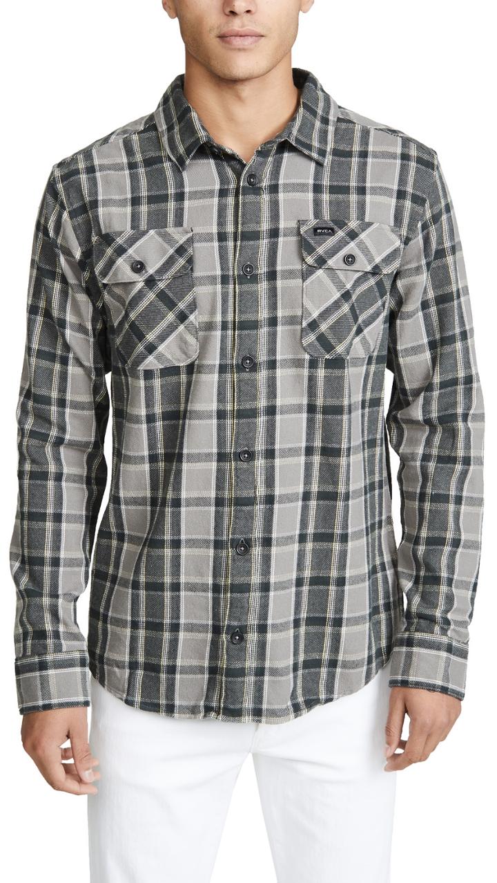 Rvca That Ll Work Flannel Button Down Shirt
