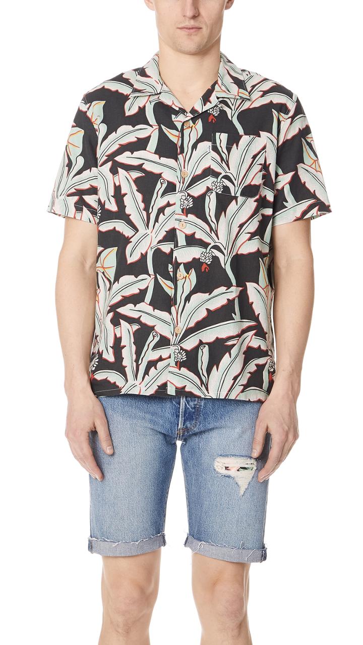 Levi S Red Tab Holtville Ming Green Camp Shirt